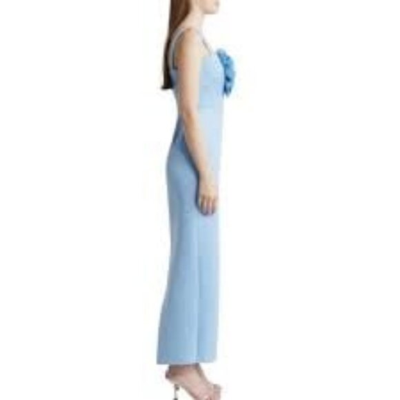 NWT ELIZA J Blue Rose Scuba Gown 2 MSRP $188 - Picture 3 of 8